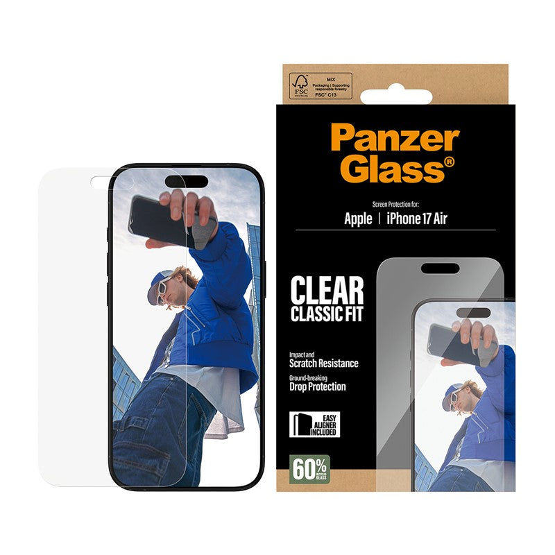 PanzerGlass iPhone 17 Air / iPhone Pro / iPhone 17 Pro Max Screen Protector, Classic Fit PanzerGlass iPhone 17 Air / iPhone Pro / iPhone 17 Pro Max Screen Protector, Classic Fit